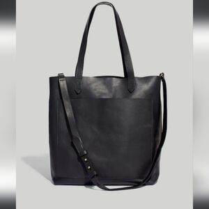 Madewell The Zip Top Medium Transport Tote Leather True Black AE189